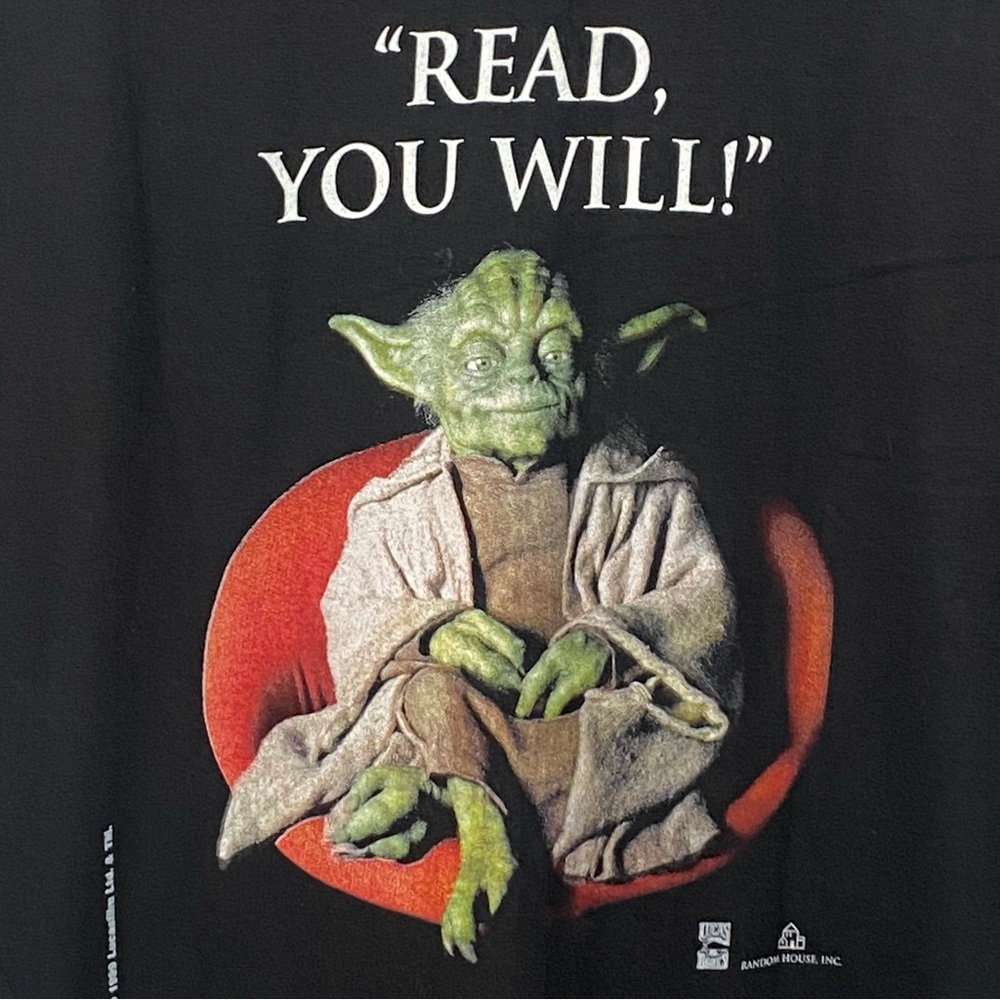 Vintage 1999 Star Wars Episode One Yoda Read You Will Black Double Sided T Shirt - Picture 5 of 9